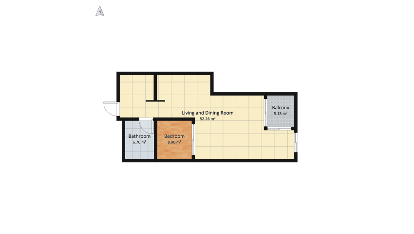 Studio floor plan 81.51