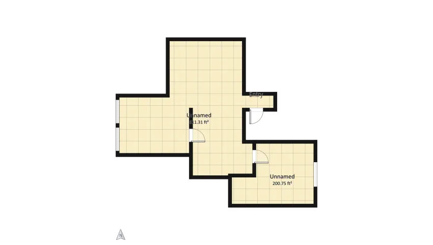 16-Modern Apartment Empt Room floor plan 75.45