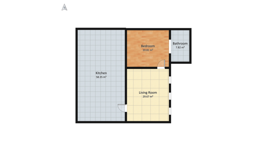 bedroom/bathroom floor plan 126.96