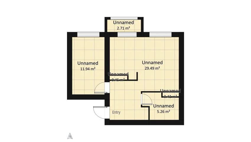 Appartments at Aktau city, microdistrict 3, new haus floor plan 50.27