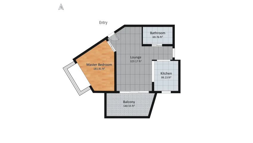 1 bdrm flat floor plan 85.79