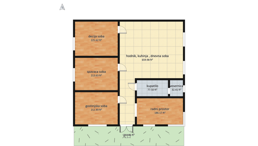 Family house floor plan 196.6
