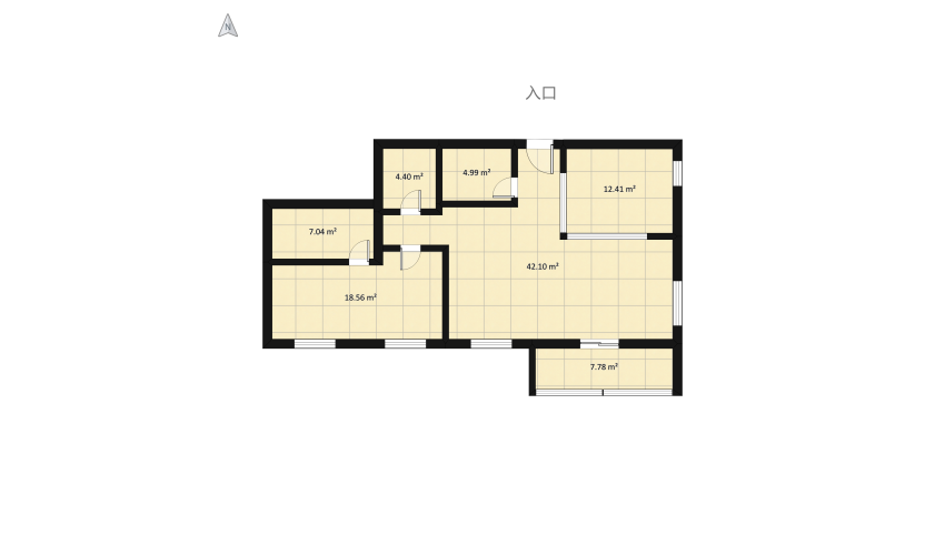 Apartament Marmura 2 camere floor plan 114.14