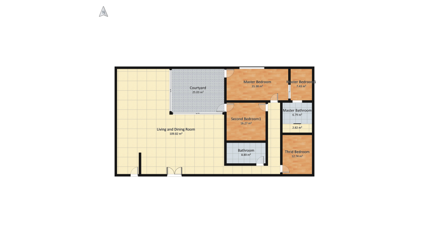 Penthouse floor plan 233.43