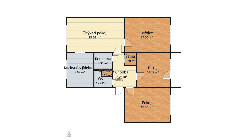4+1, Temenická floor plan 83.46
