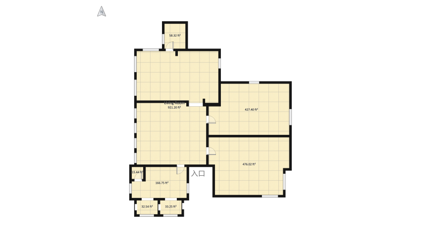 Roomates house - black and neutral colors floor plan 217.6