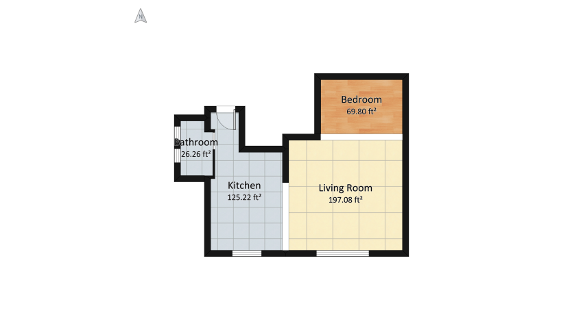Small Flat Design floor plan 44.82