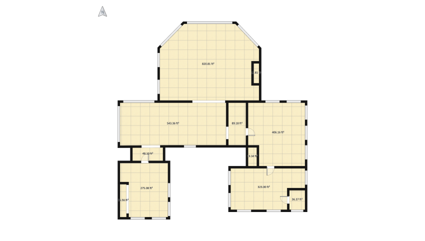 Green accent home floor plan 264.65