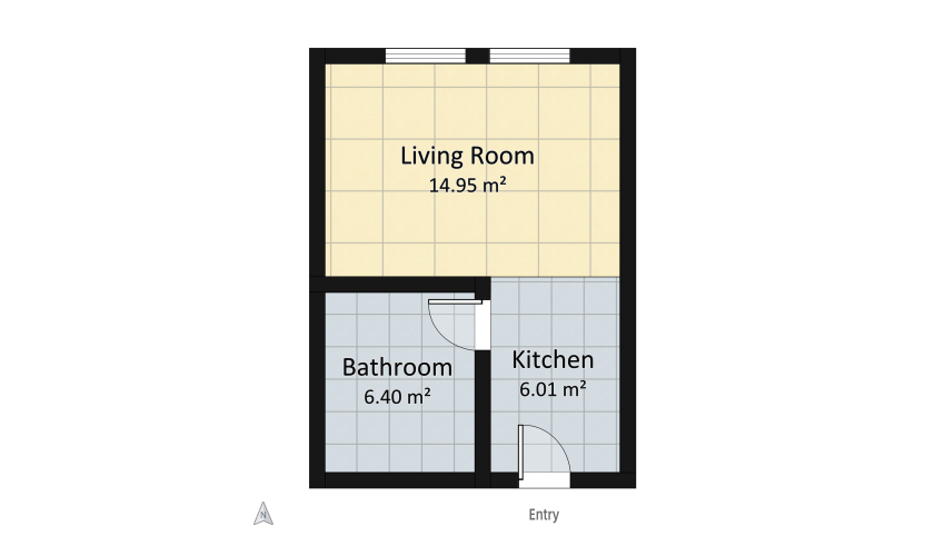 One room comfort floor plan 27.37