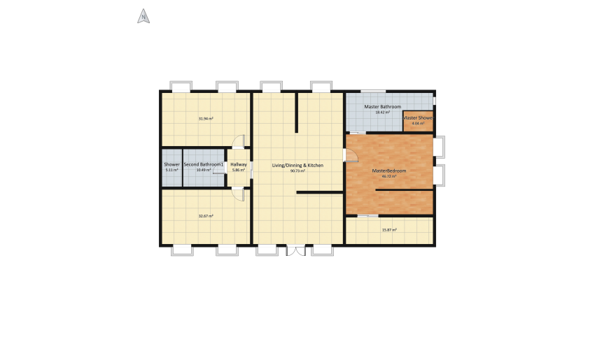 White & Gold Home floor plan 286.99
