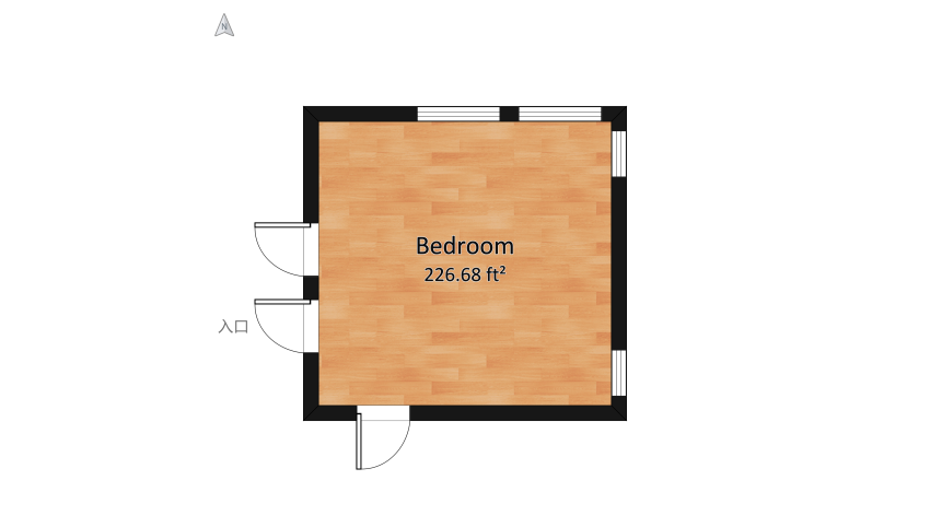 Earthy Toned Minimalist Bedroom floor plan 23.33