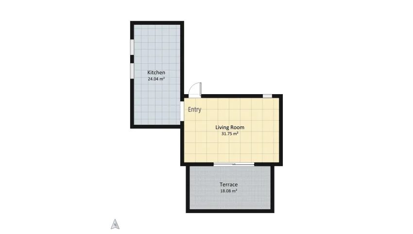 Blue living room for Web floor plan 73.88