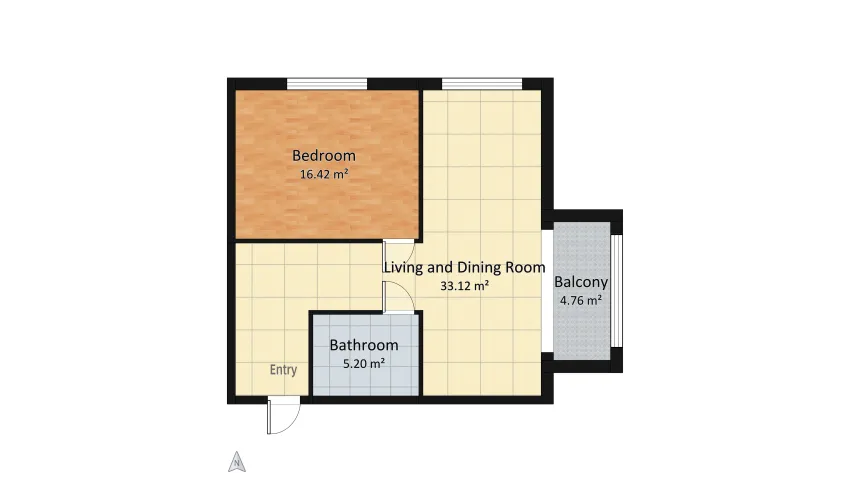 квартира 2 floor plan 59.51
