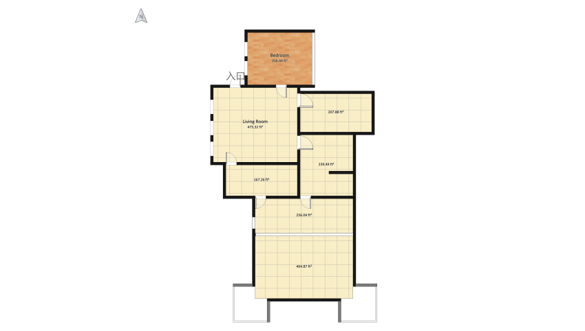 Room 1- Classic Black and White floor plan 210.97