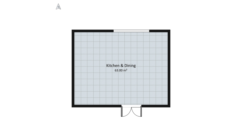 Kitchen & Dining room floor plan 66.9