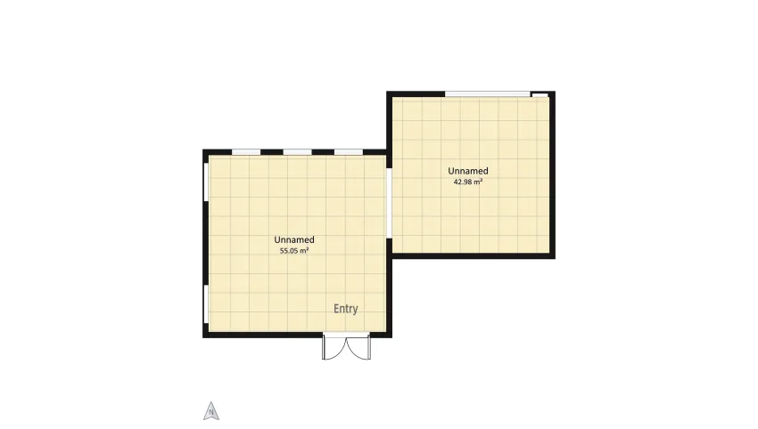 Contemporary 2 room apartment  floor plan 98.04