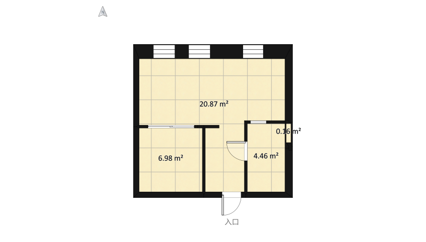 Apartment for one person. floor plan 37.91