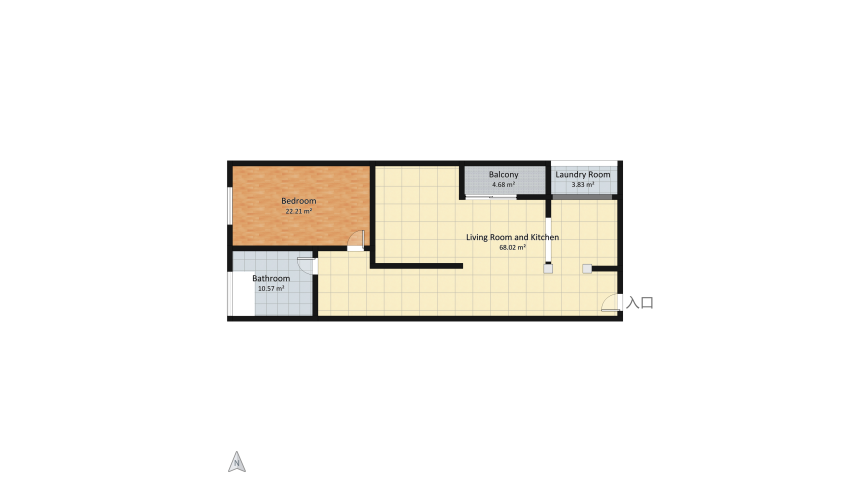 Apartamento Para Casal floor plan 109.31
