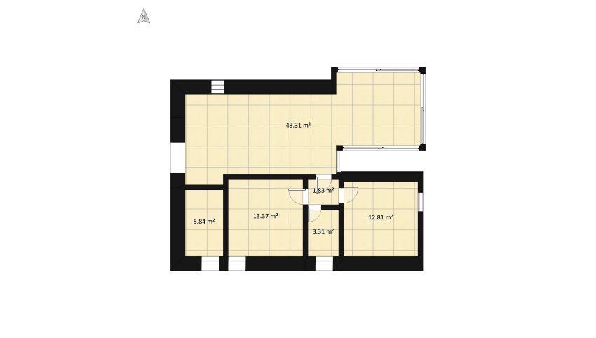 2 bedrooms apartment floor plan 97.84