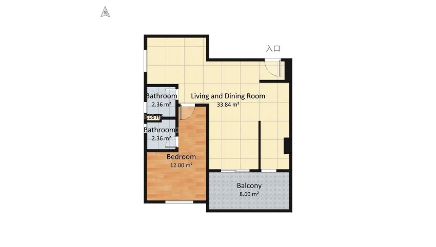 Apartamento Carvalho floor plan 65.61