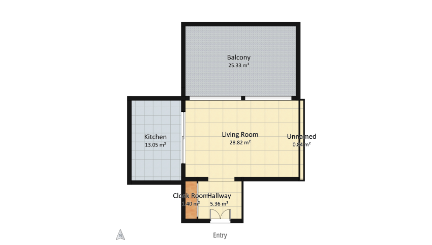 A living room full of light - Japandi floor plan 74.81