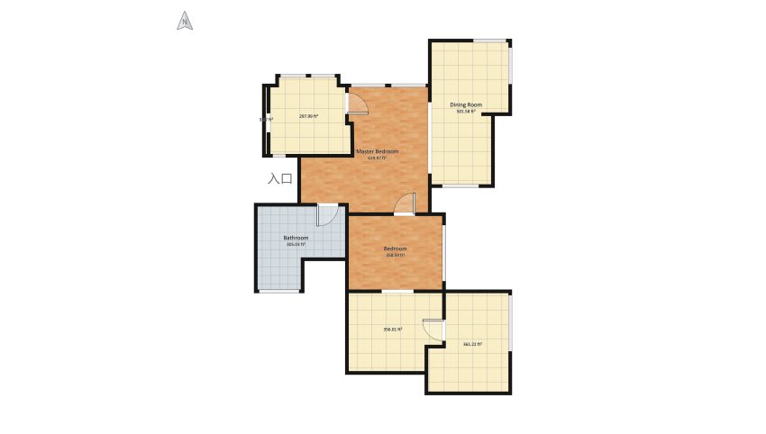 9 Rustic Gabled Roof 2-Bedroom Design floor plan 284.34