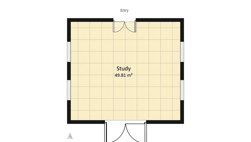 Colour Drenched Study floor plan 49.81