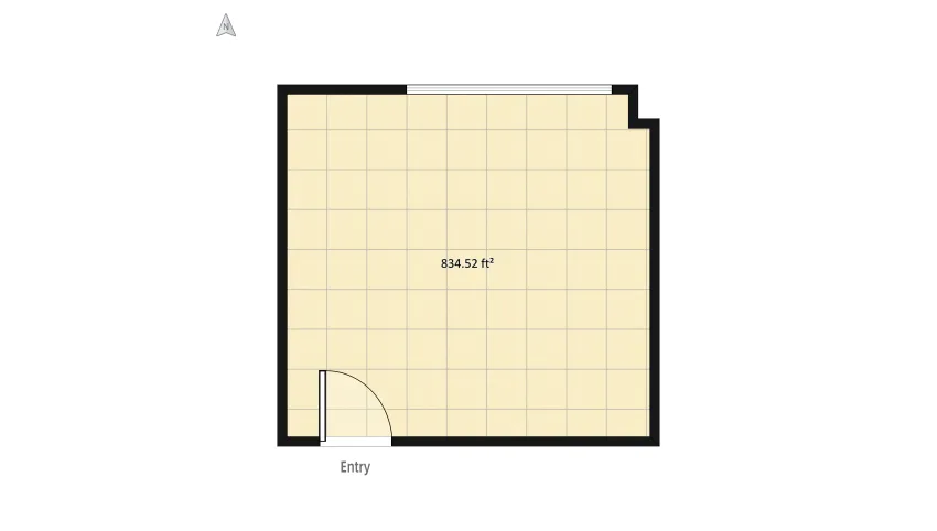 8 Industrial Style Tall Single Room floor plan 81.83