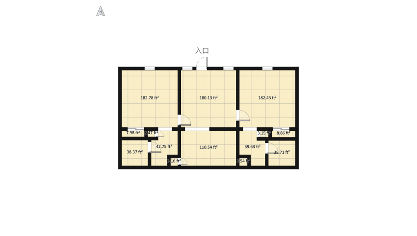 College Dorm floor plan 92.78