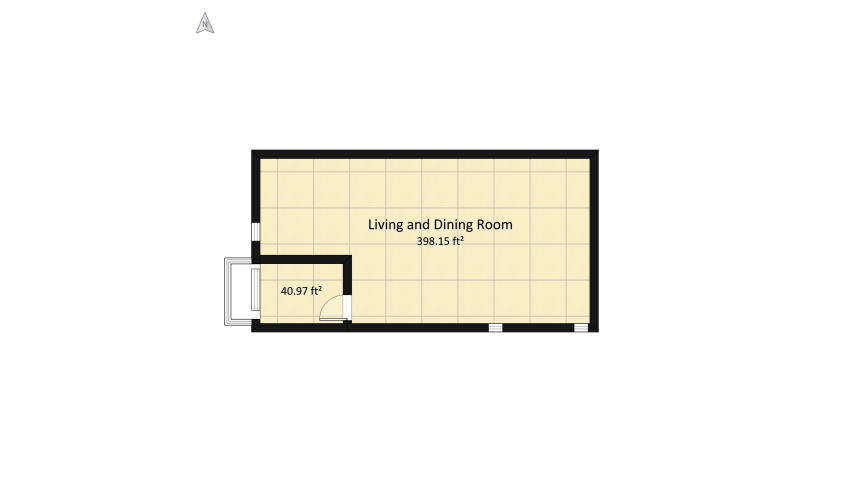 Studio Apartment floor plan 45.16