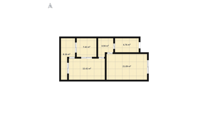 mini appartamento 4 2 floor plan 74.01