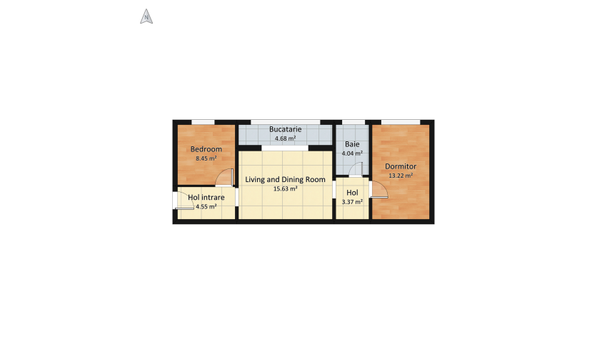 bakup Apartament BM floor plan 62.21