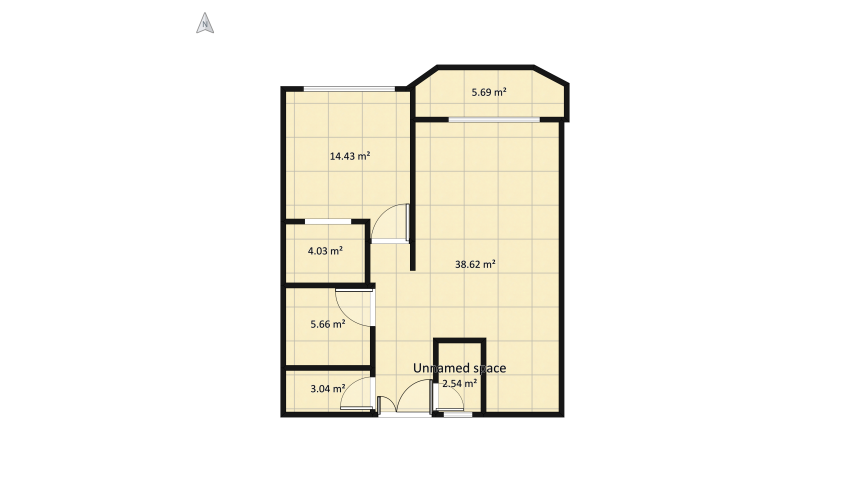 Modern apartment floor plan 81.23