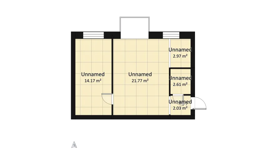 two-roomed flat floor plan 43.56