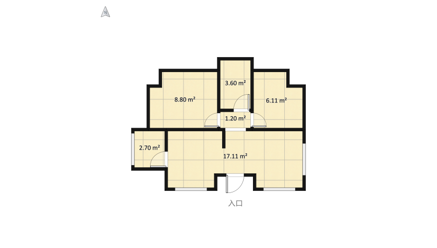 Small house floor plan 44.44