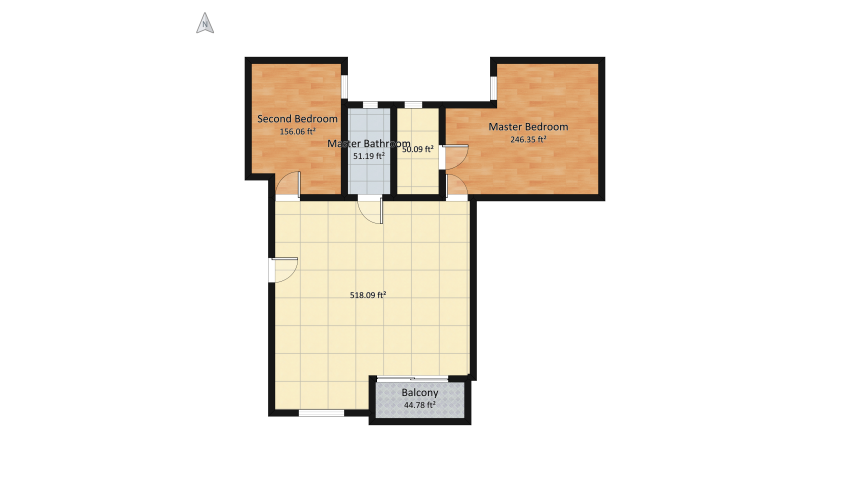 The  Core Two-Bed floor plan 110.56