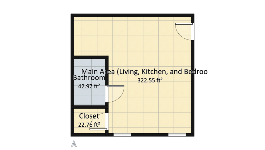 Dorm Room Project/Mini Apartment floor plan 36.08