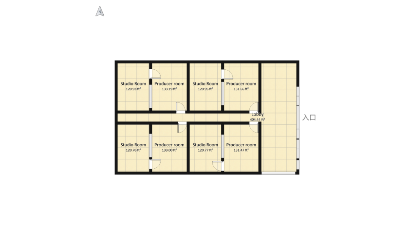 Studio floor plan 151.53