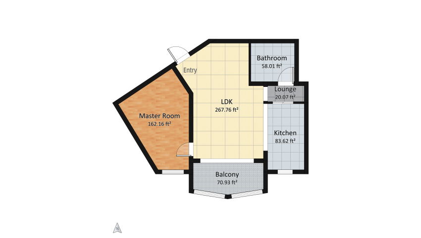 Honeycomb House Design floor plan 61.56
