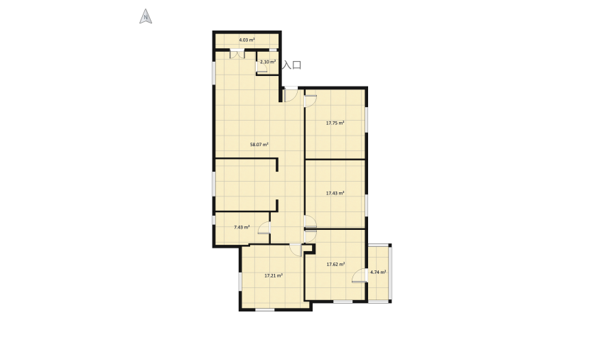Apartment Re-design floor plan 158.46