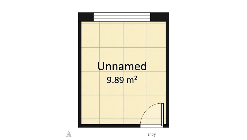 A small bedroom with a large storage space floor plan 9.89