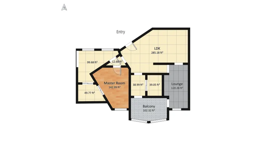city apartment floor plan 96.75