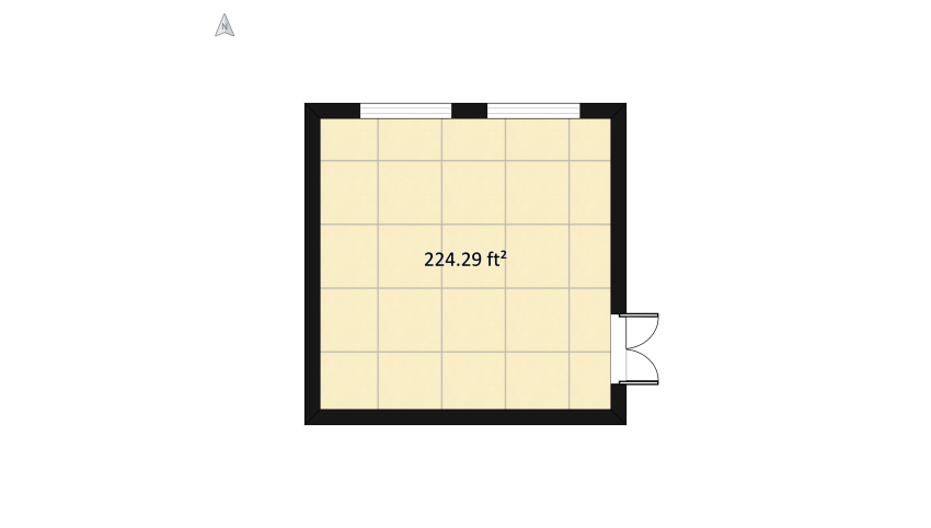 Modern Bedroom (black & white) floor plan 23.09