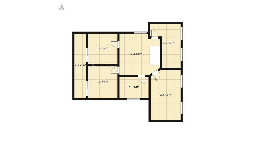 Modern Bohemian home floor plan 207.63