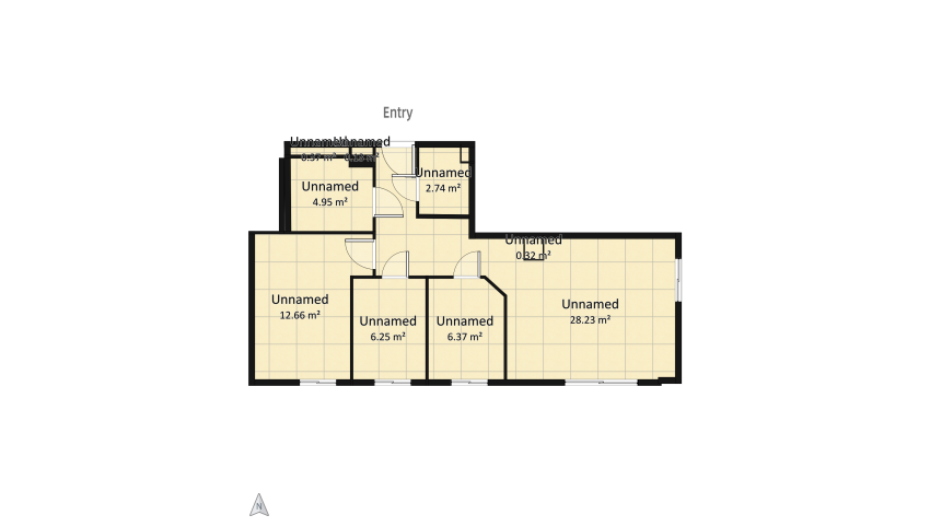Family 3 bed appartment floor plan 62.11