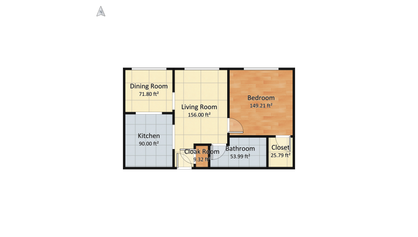 608 Apartment floor plan 56.49