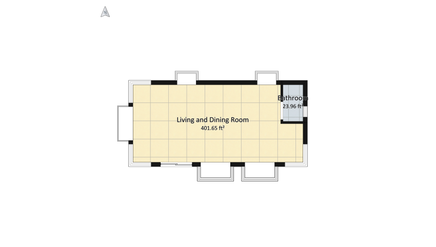 Modern Bohemian Tiny House floor plan 129.85