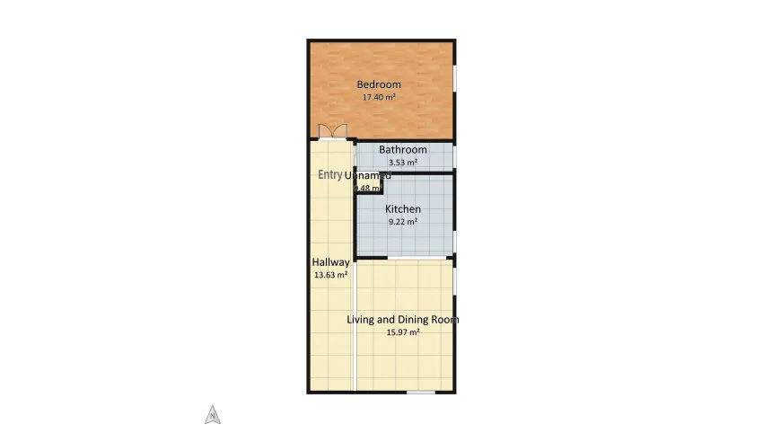 Milan apartment floor plan 60.24