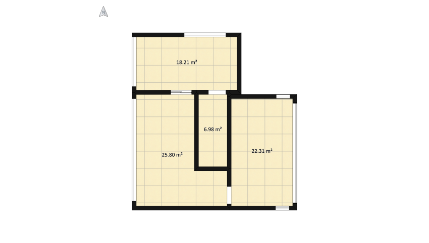 Pequeño departamento colorido floor plan 82.27