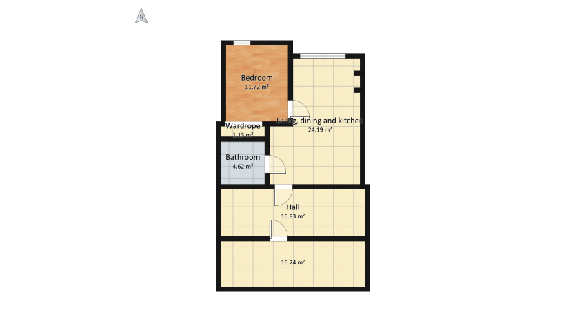 Apartment for girls floor plan 47.96